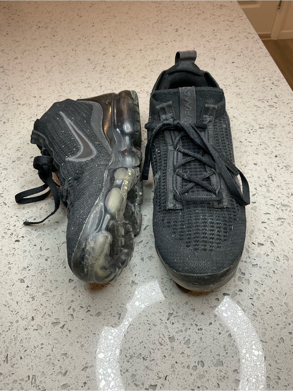 Nike Air Vapormax 2021 Flyknit GS Triple Black All DB1550-001 4Y = 5.5 Women's